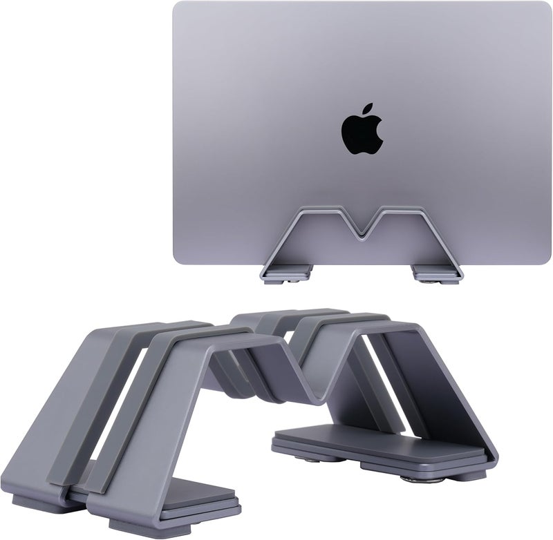 Psitek Adjustable Vertical Laptop Stand - Aluminum, Universal Fit for All Laptops (10-30mm Thickness) - Fashion Design, Adjustable Width, Anti-Slip & Scratch-Resistant, Patented Design - Image 3